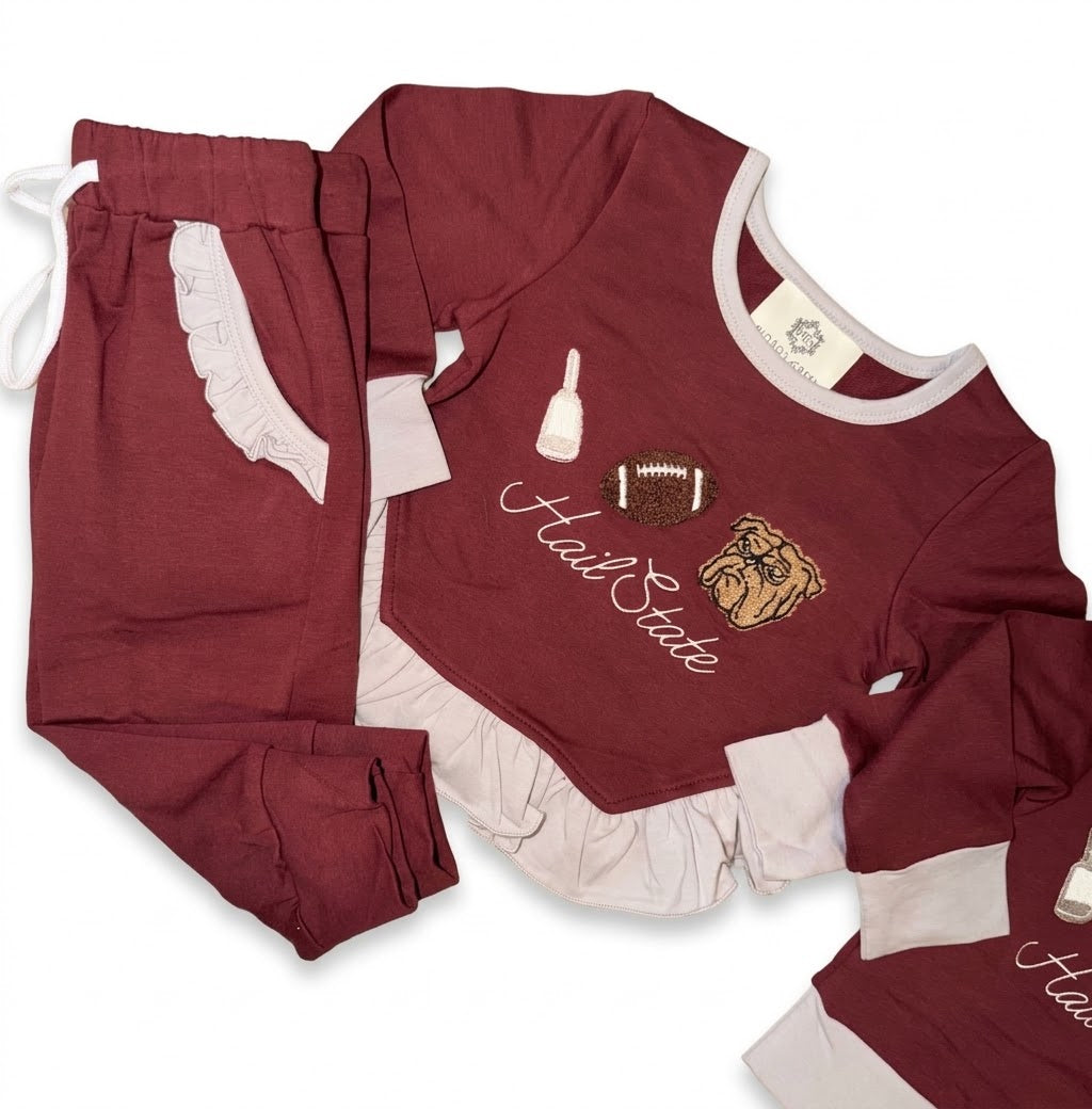 MSU Girl’s French Knot Jogger Set