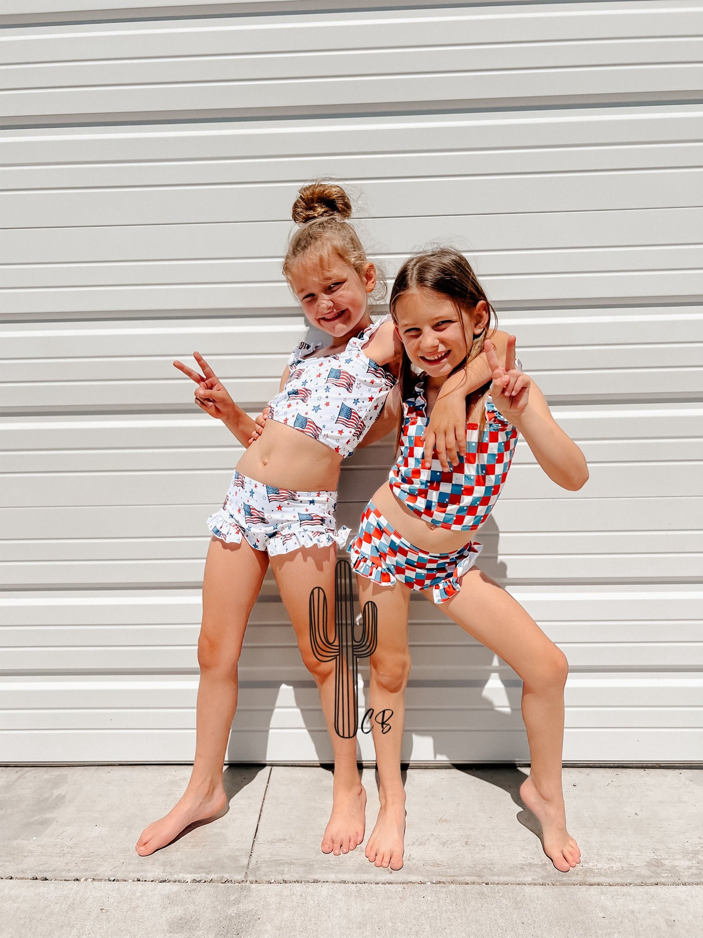 Girls 2 Piece Patriotic Swim