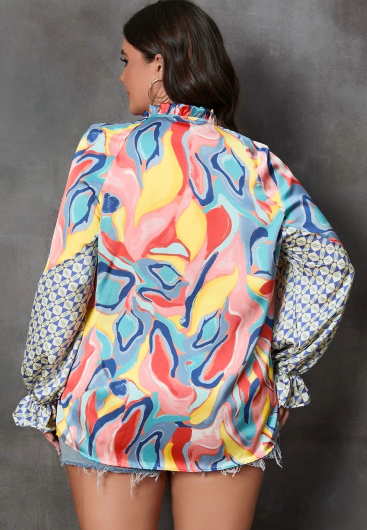 Multicolor Abstract Top