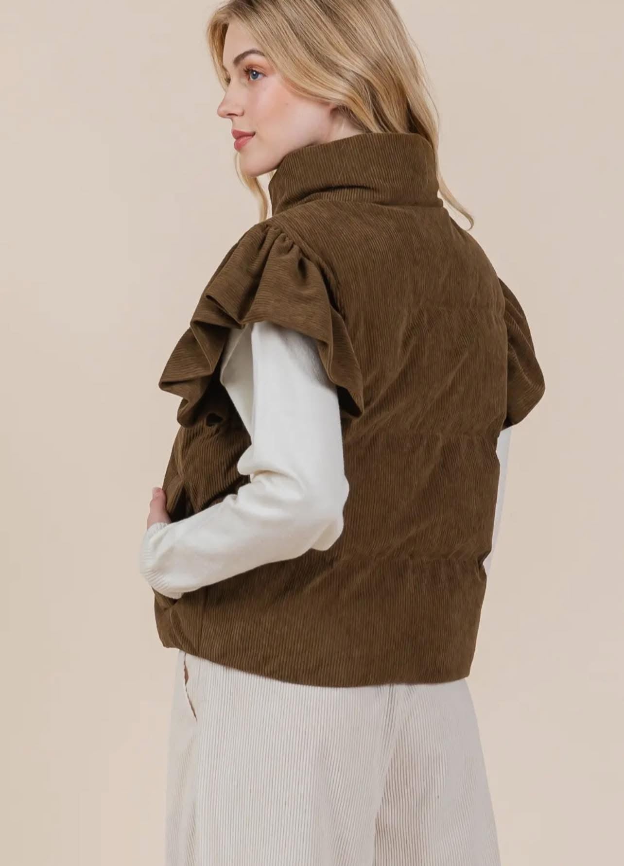 Corduroy Puffer Vest