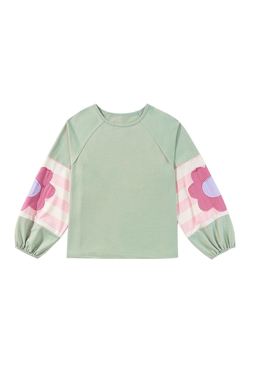 DUNE Flower Patchwork Exposed Seam Raglan Sleeve Top