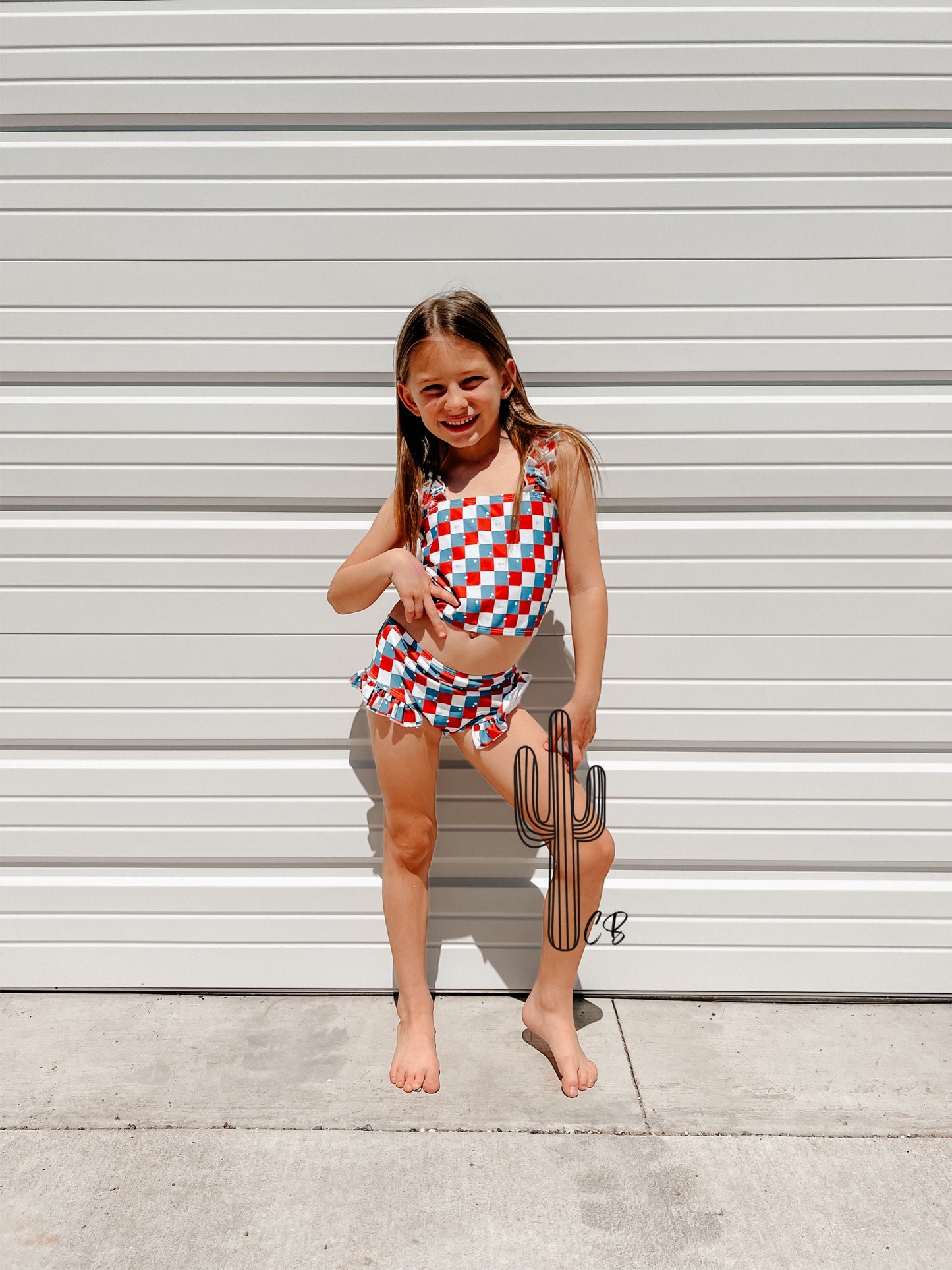Girls 2 Piece Patriotic Swim