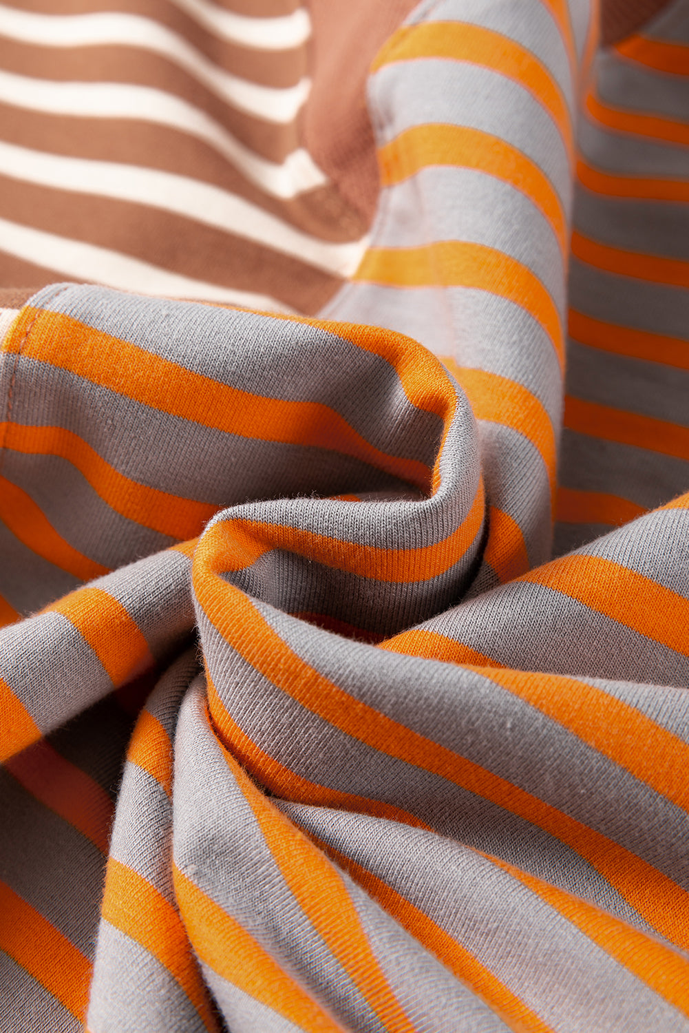 Sky Blue Stripe Colorblock Drop Shoulder Oversize Sweatshirt