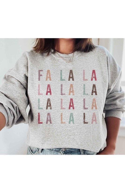 FA LA LA CHRISTMAS GRAPHIC PLUS SIZE SWEATSHIRT