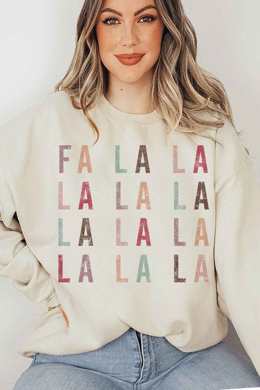 FA LA LA CHRISTMAS GRAPHIC PLUS SIZE SWEATSHIRT