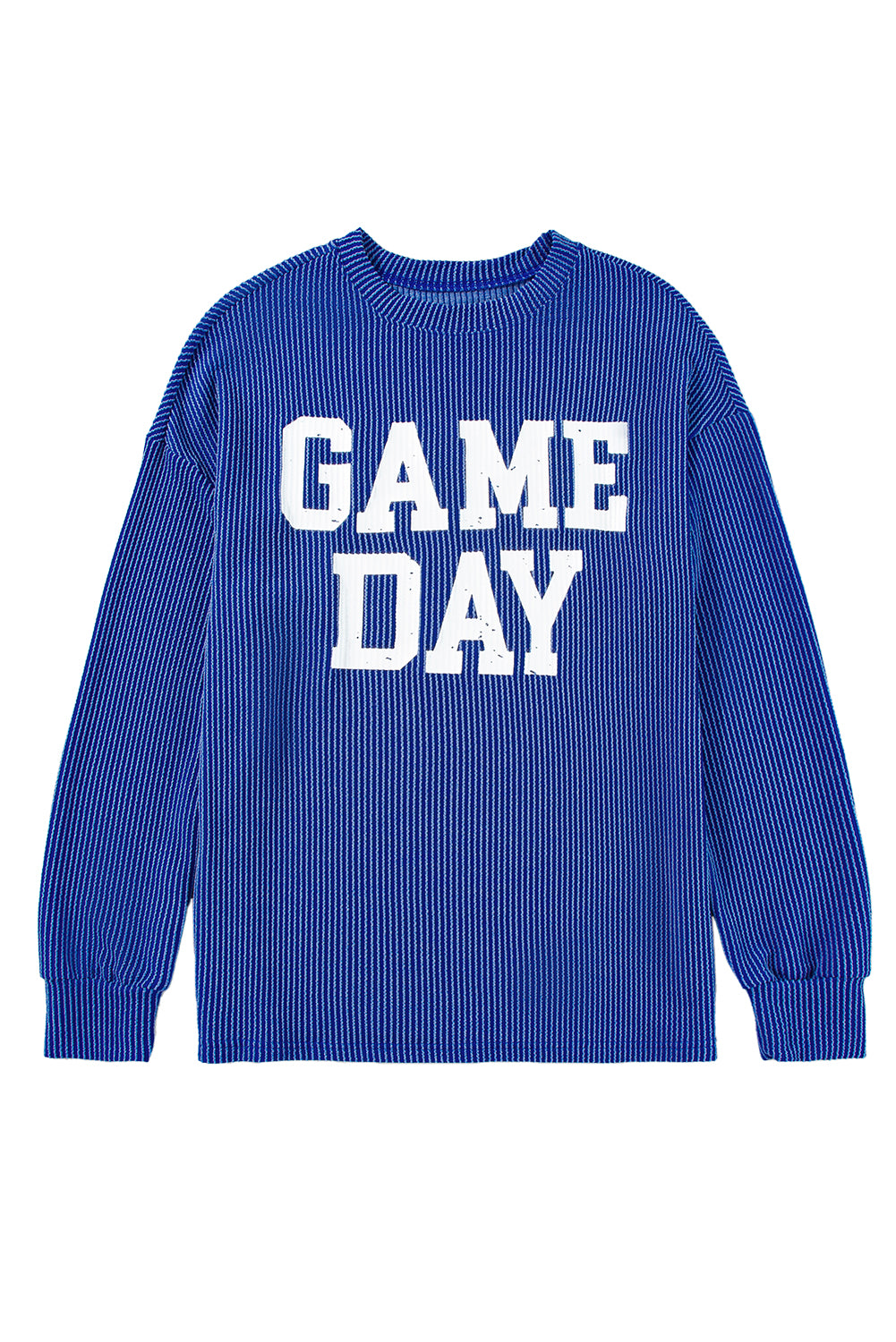 Dark Grey Corded GAME DAY Graphic Long Sleeve Top