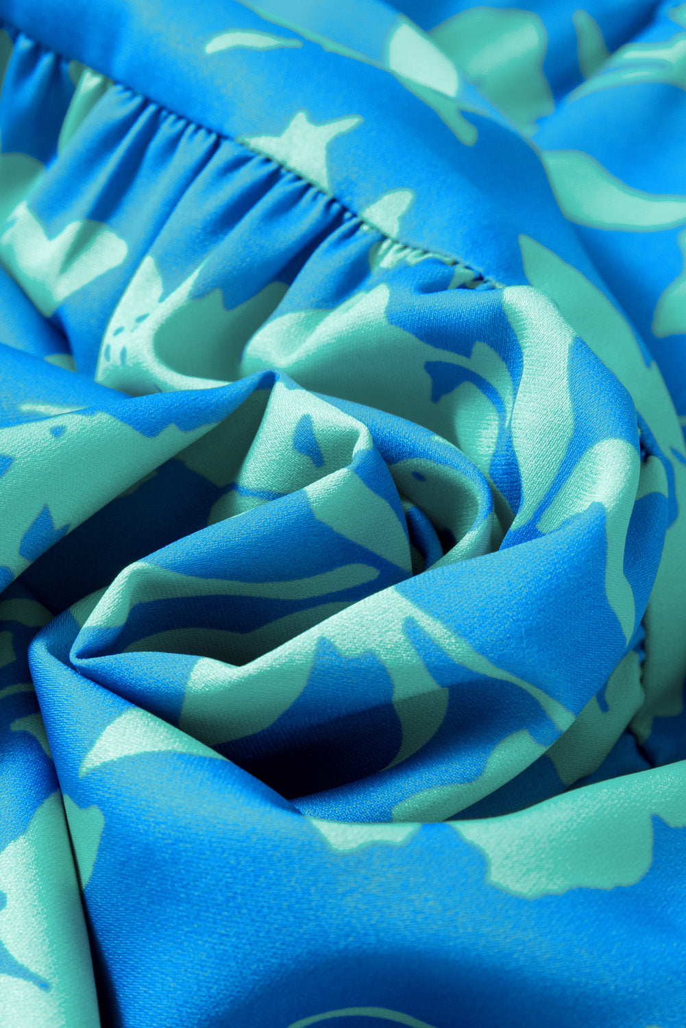 Sky Blue Plus Size Floral Print Flutter Sleeve Buttoned Mini Dress