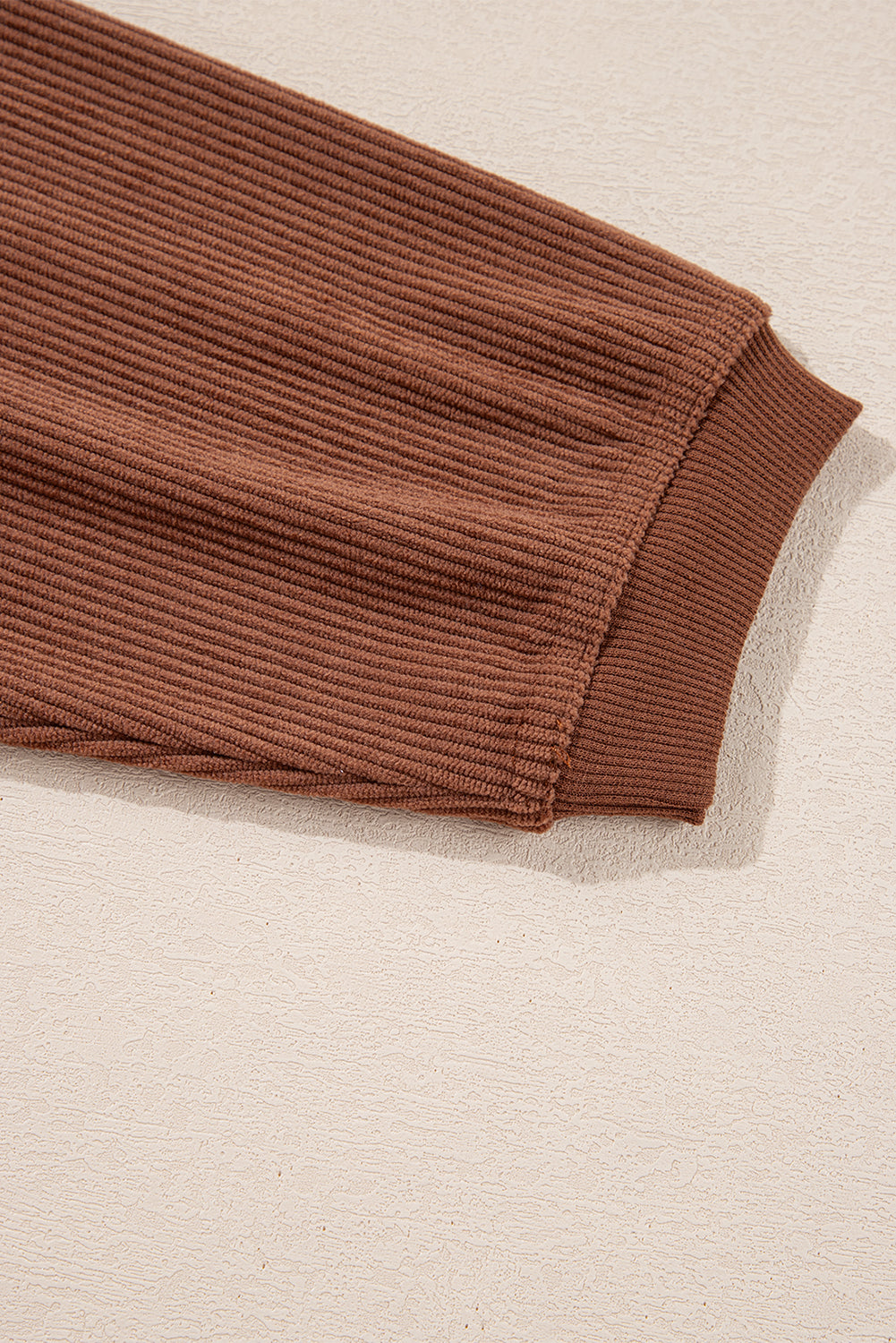 Apricot Drop Shoulder Ribbed Oversized Sweatshirt