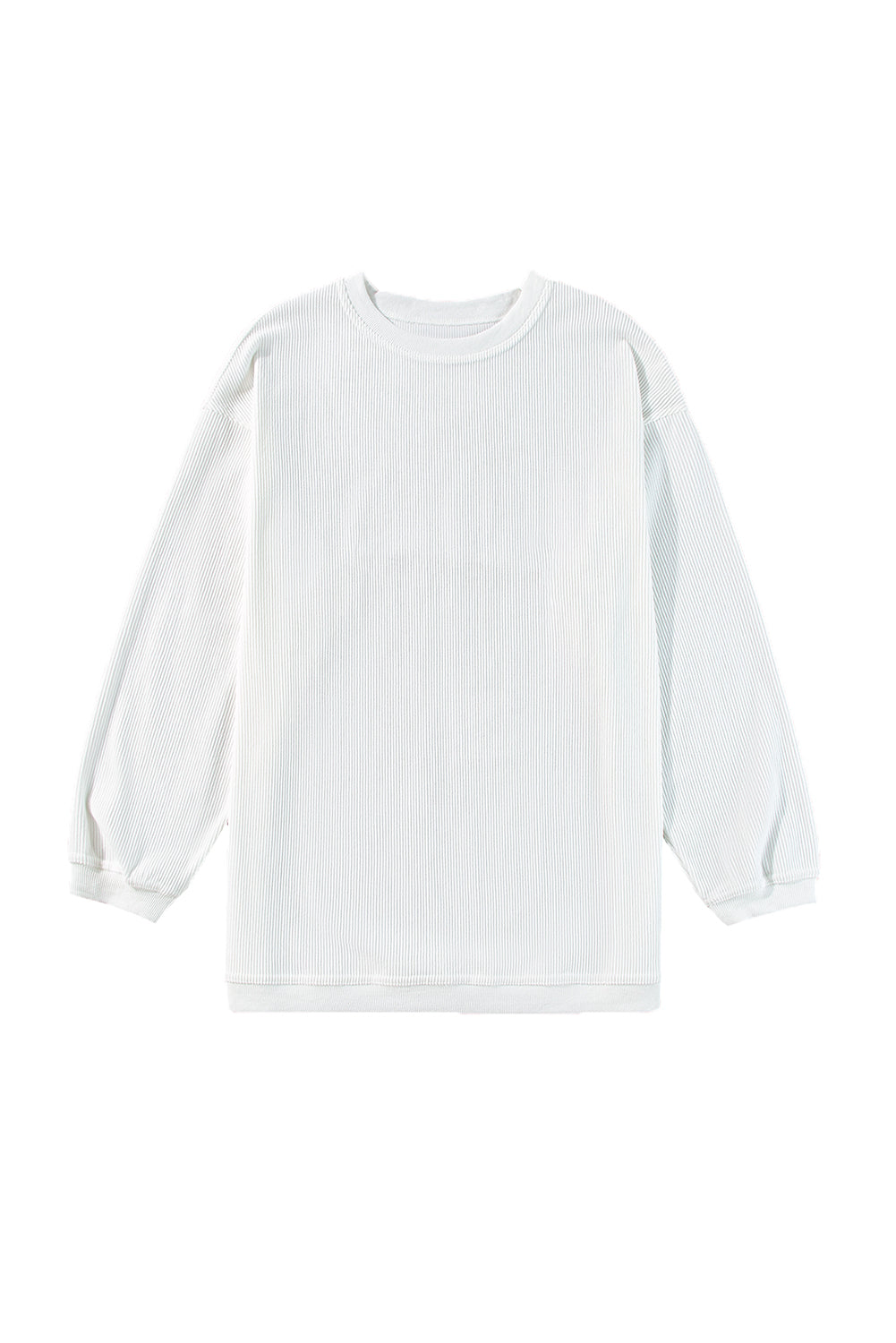 Apricot Drop Shoulder Ribbed Oversized Sweatshirt