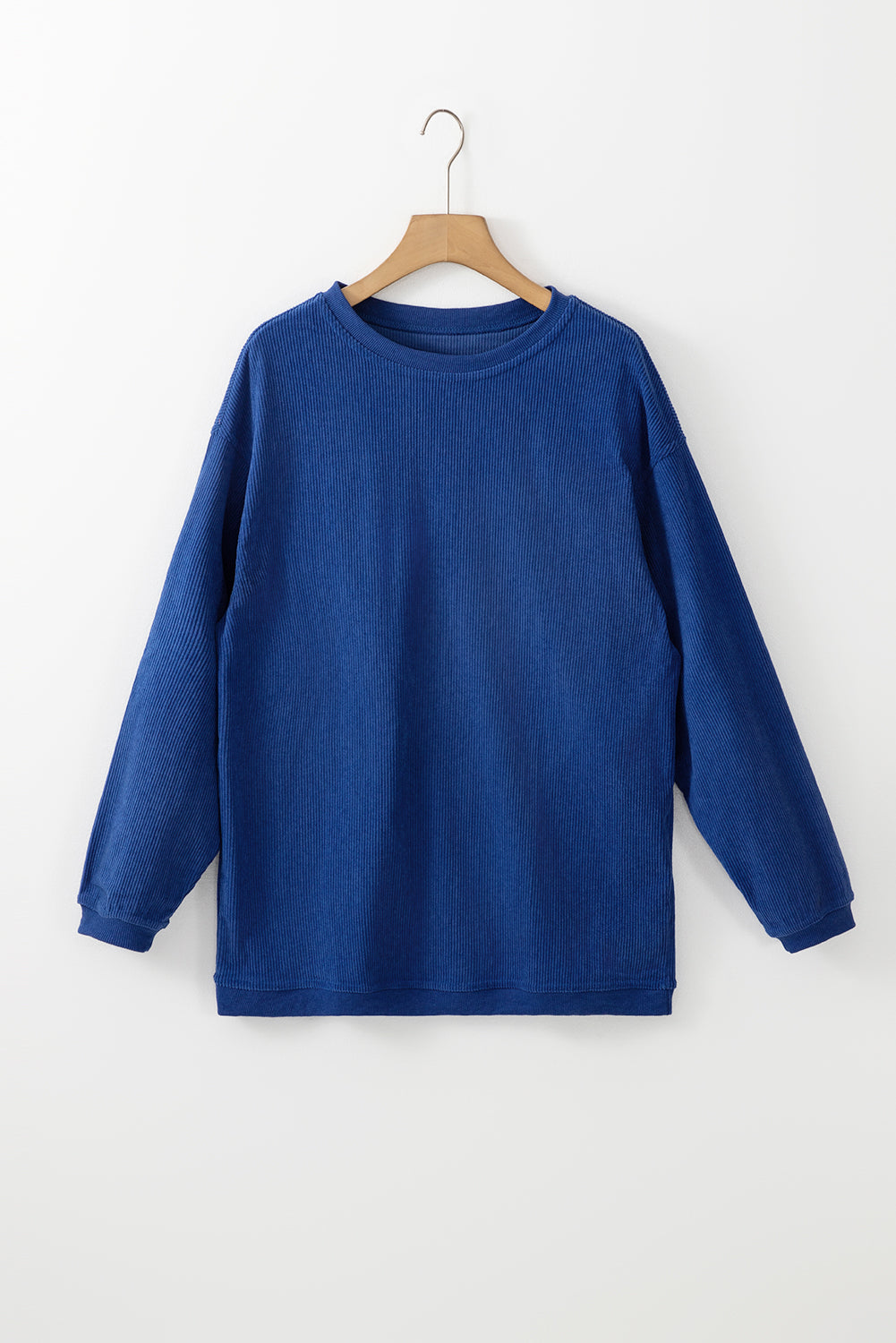 Apricot Drop Shoulder Ribbed Oversized Sweatshirt
