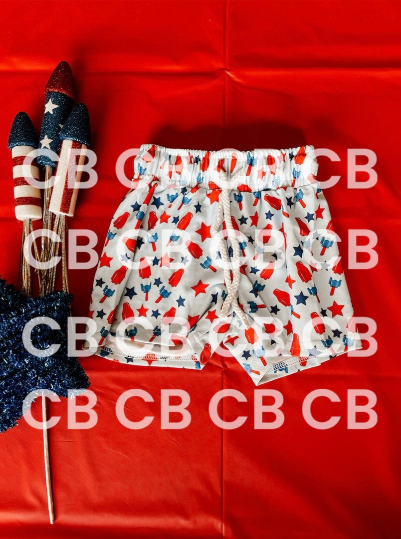 Boys Patriotic Swim Trunks