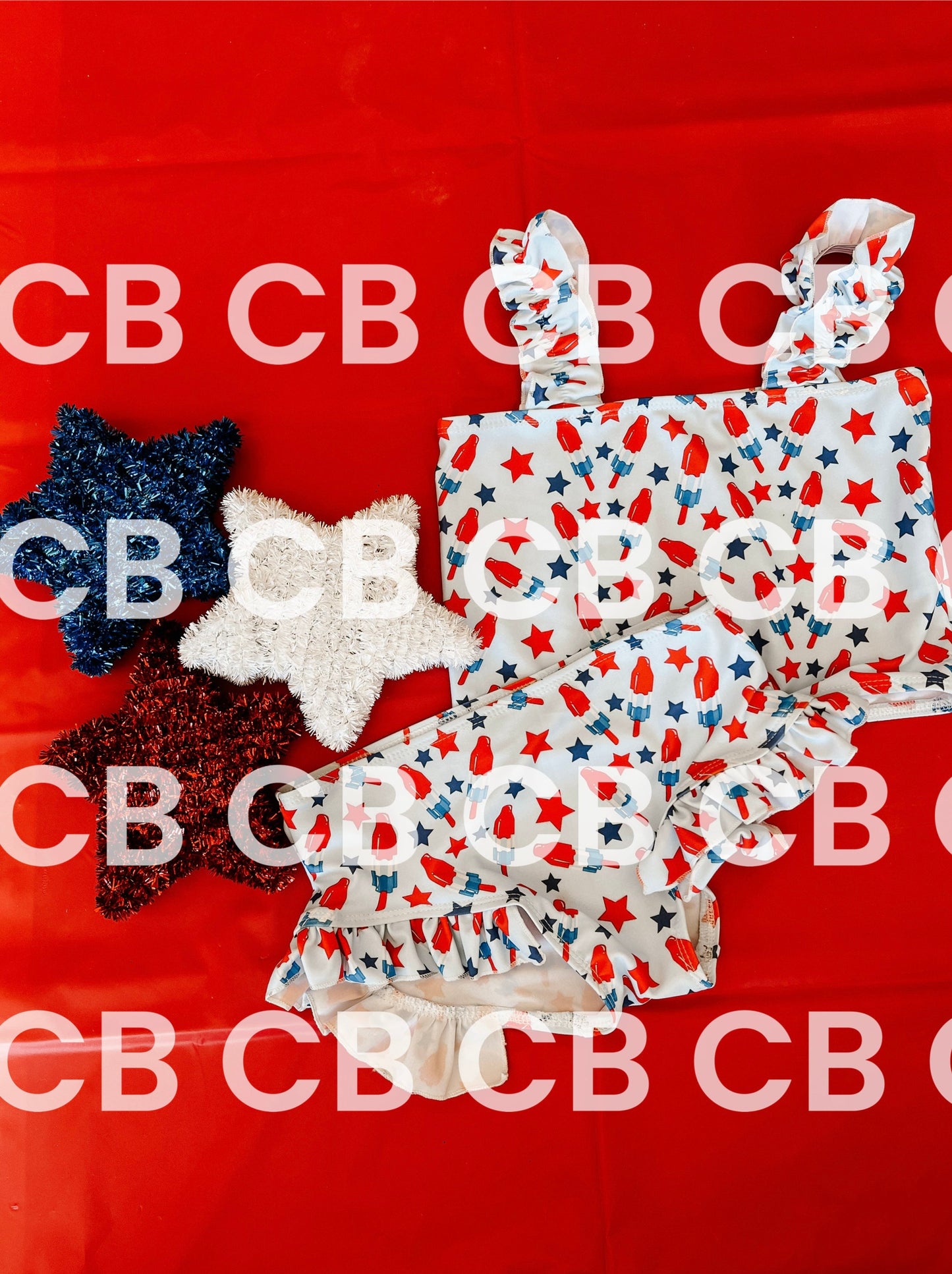 Girls 2 Piece Patriotic Swim