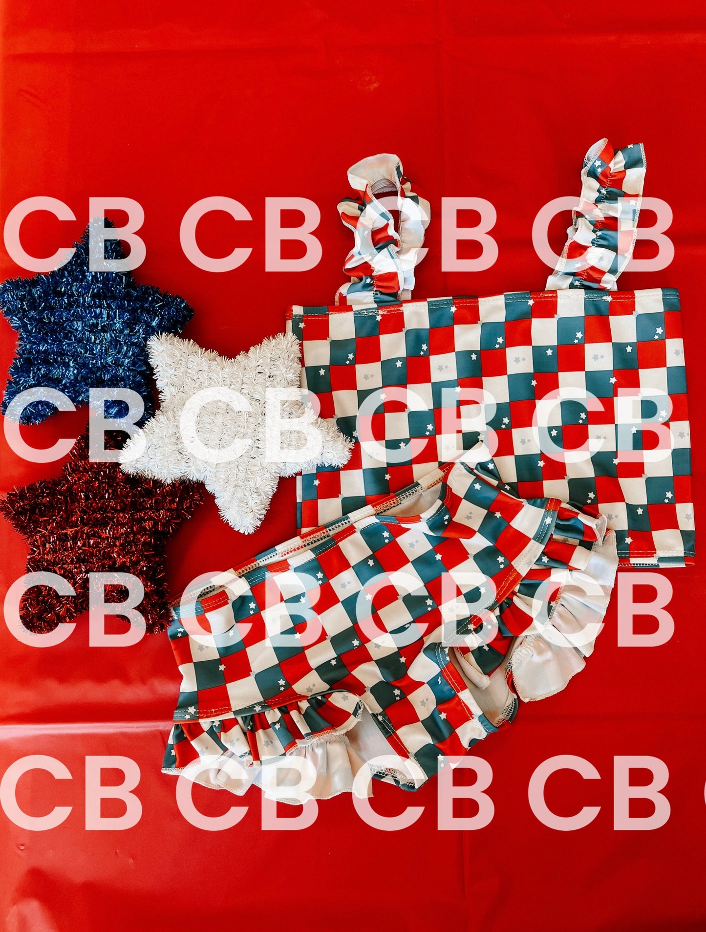 Girls 2 Piece Patriotic Swim