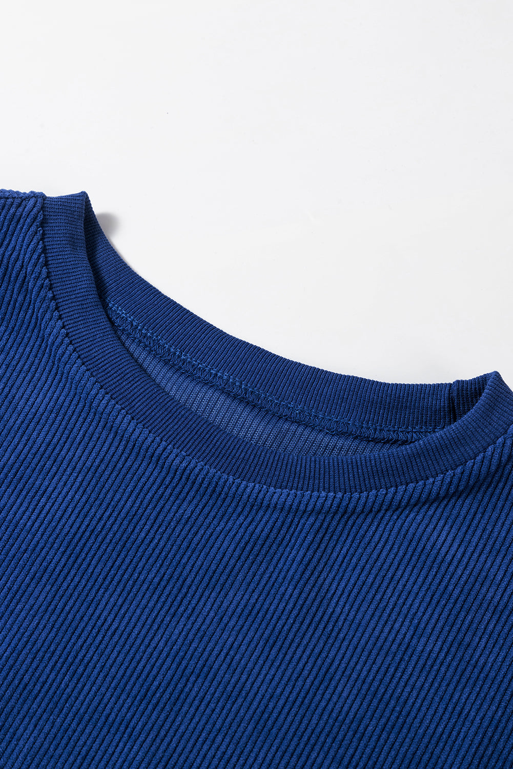 Apricot Drop Shoulder Ribbed Oversized Sweatshirt