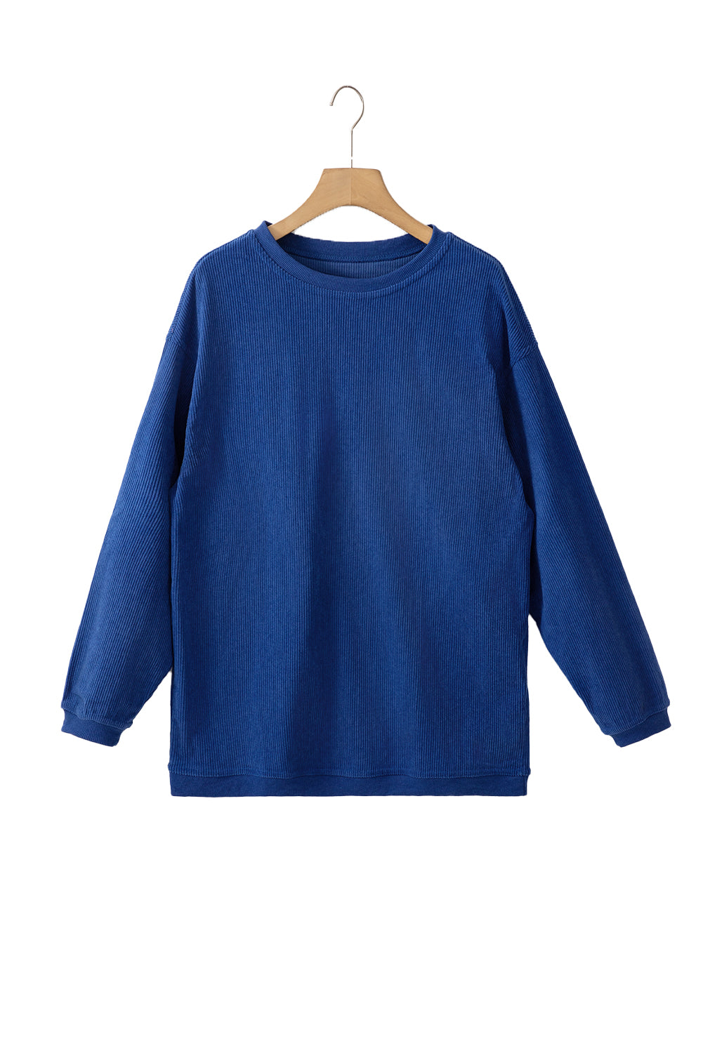Apricot Drop Shoulder Ribbed Oversized Sweatshirt