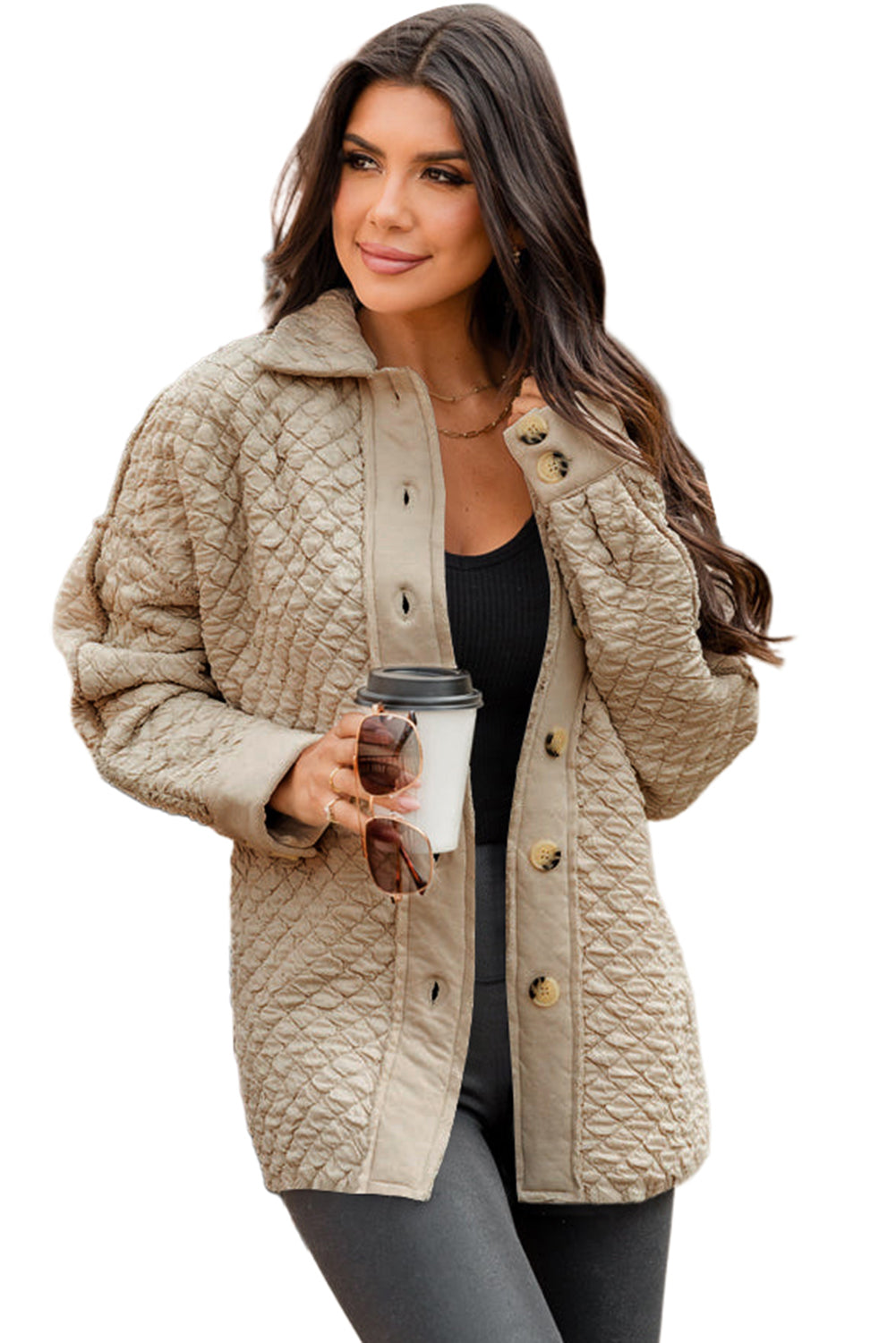 Jet Stream Quilted Puffer Buttoned Shacket