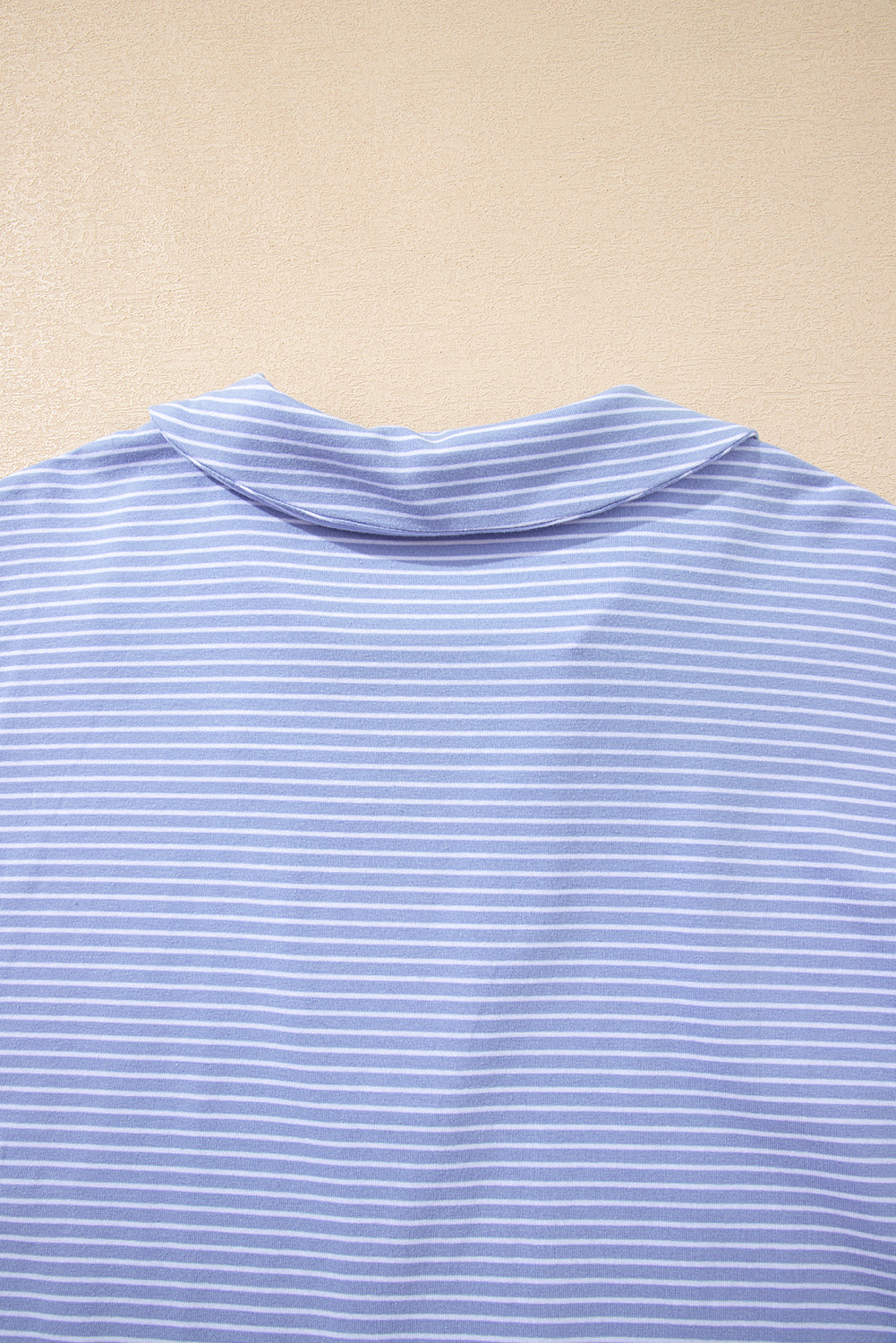 Sky Blue Striped Dolman Sleeve Pullover and Drawstring Shorts Set