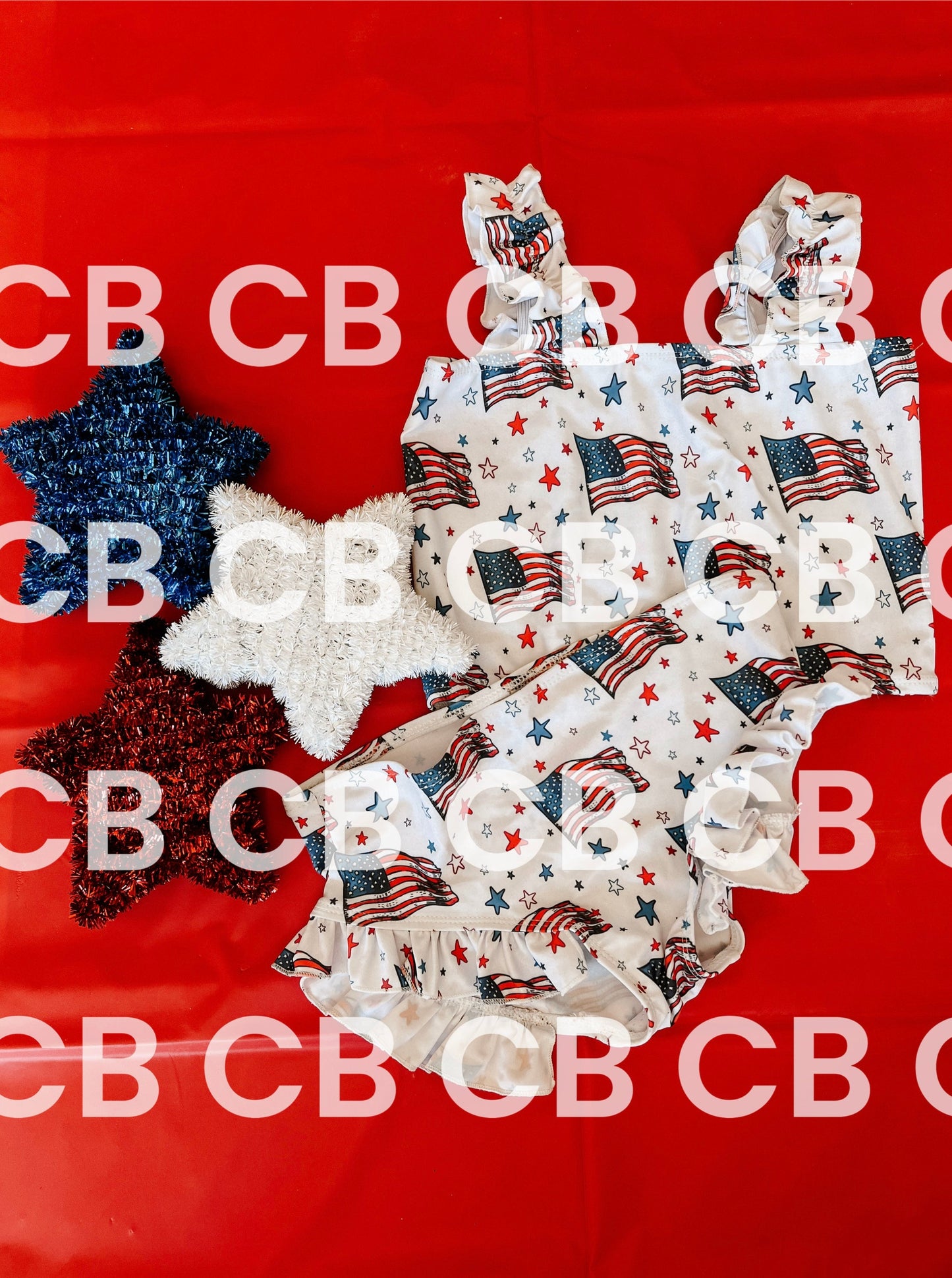 Girls 2 Piece Patriotic Swim