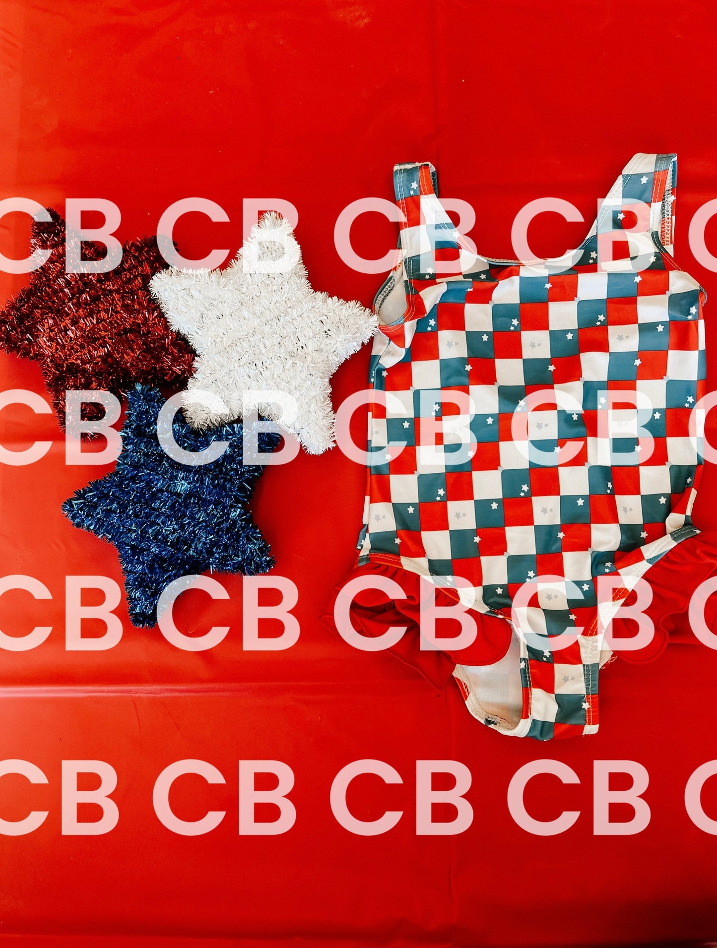 Girls 1 Piece Patriotic Swim