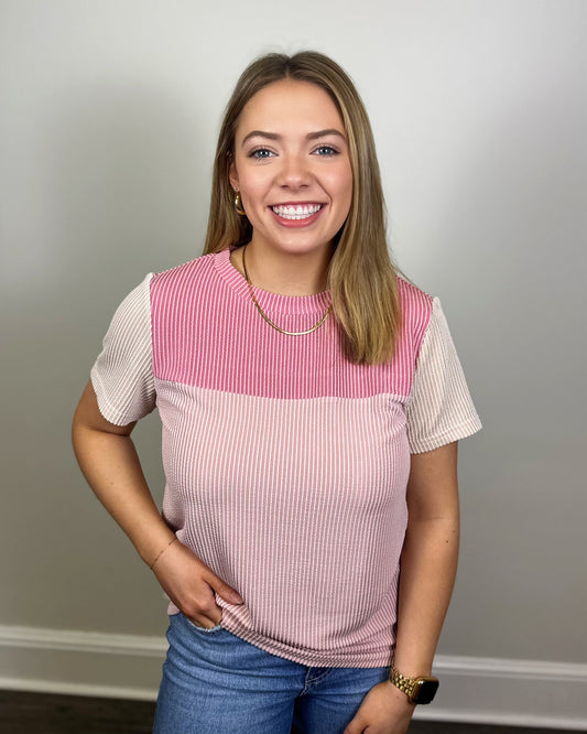 Pink Colorblock Top LT