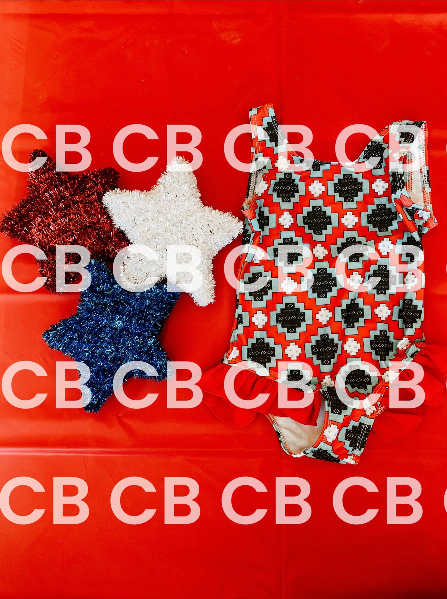 Girls 1 Piece Patriotic Swim