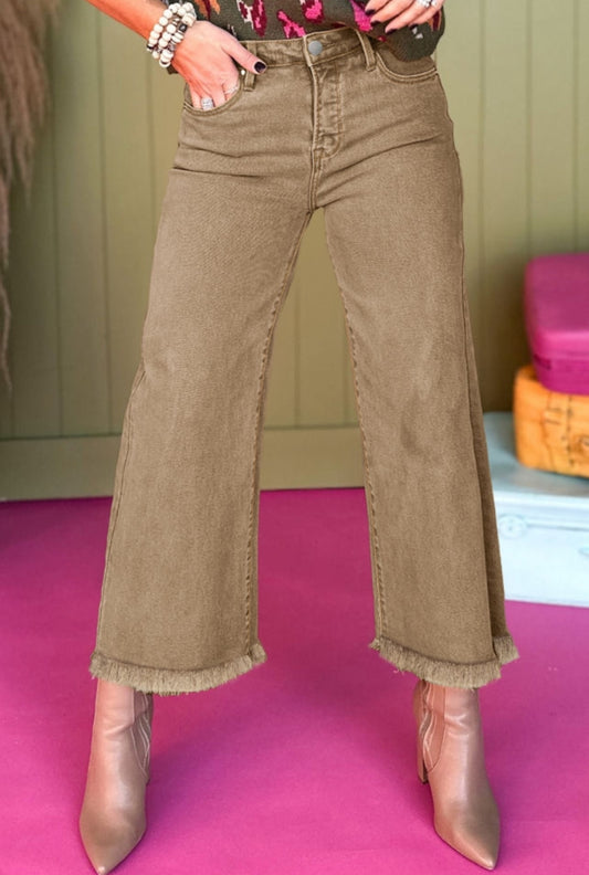 Light French Beige Cropped Pants