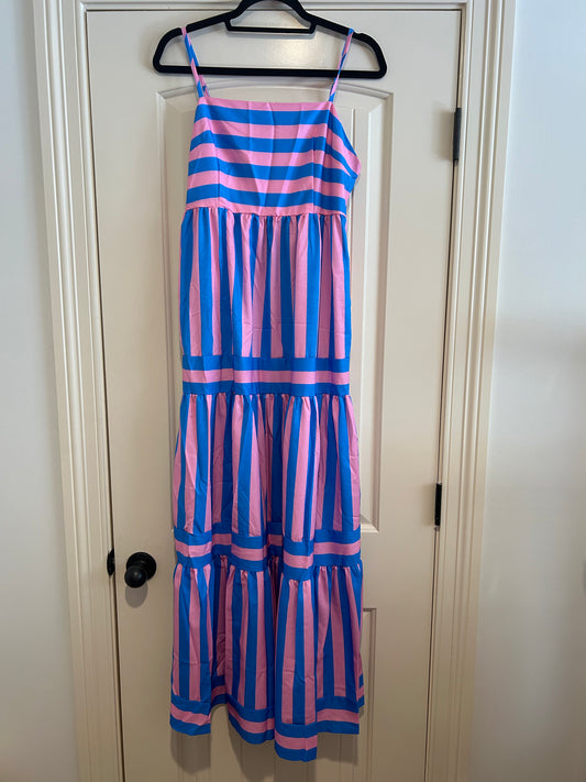 Blue and Pink Maxi Dress