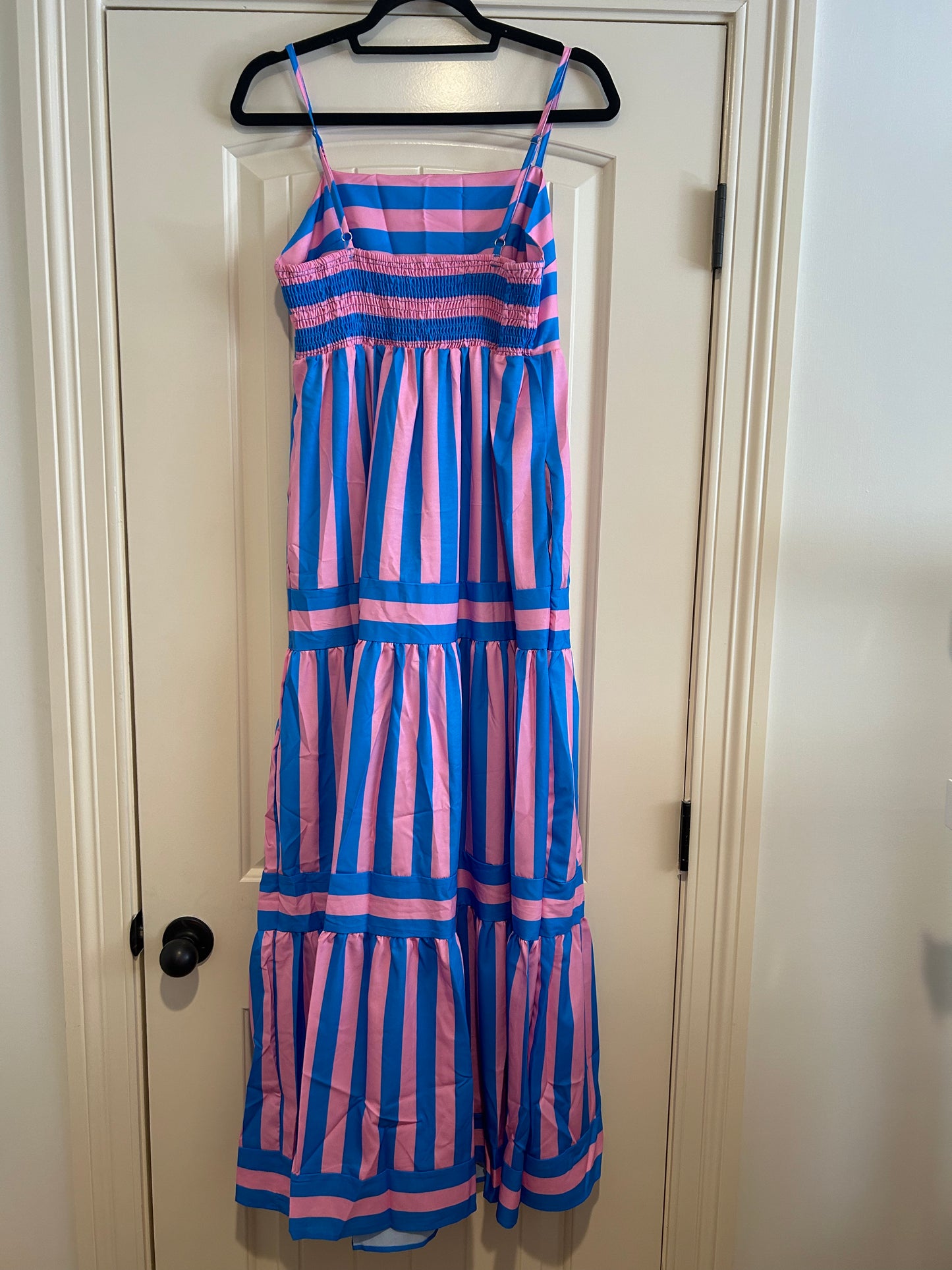 Blue and Pink Maxi Dress