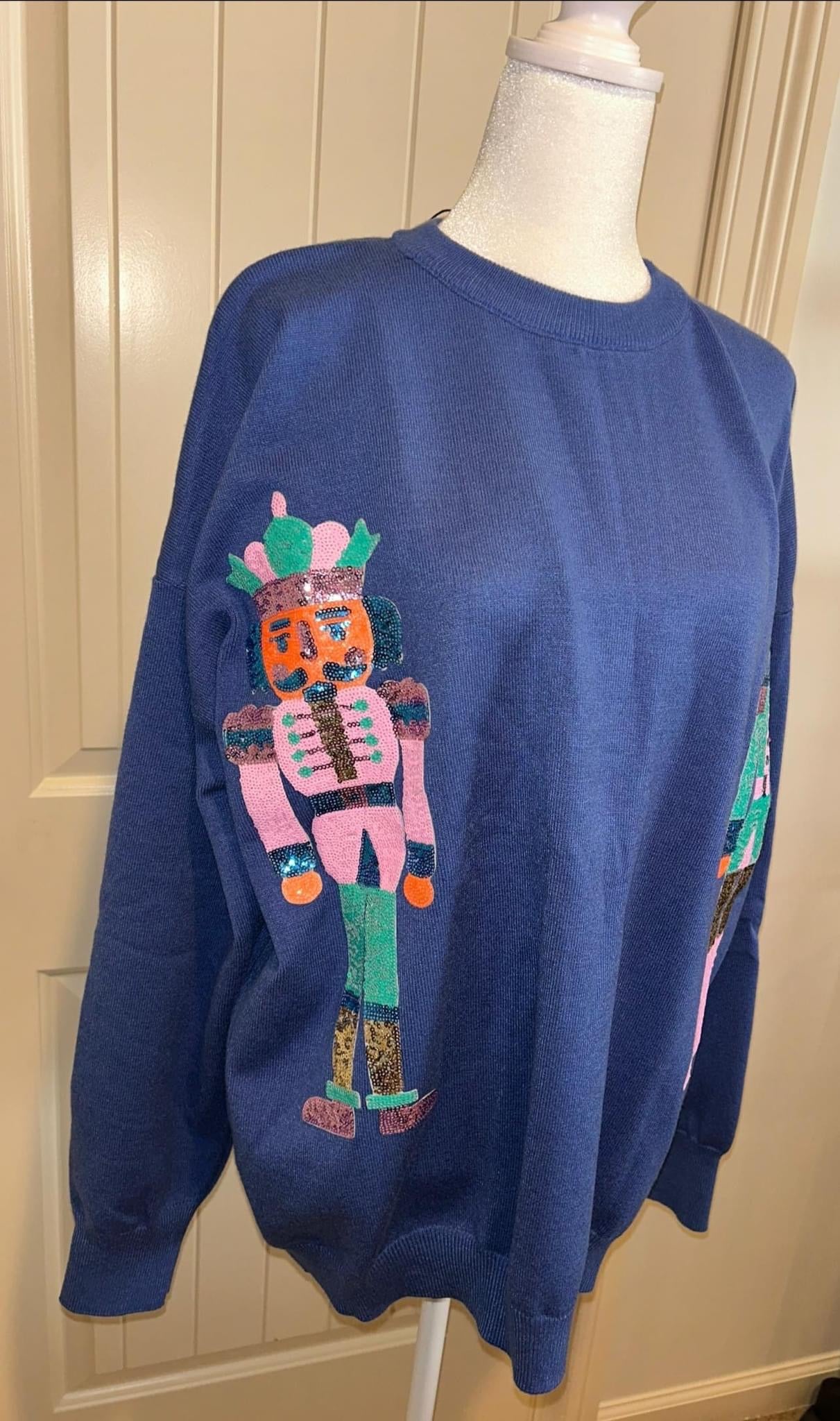 Double Take Sequin Nutcracker Sweater