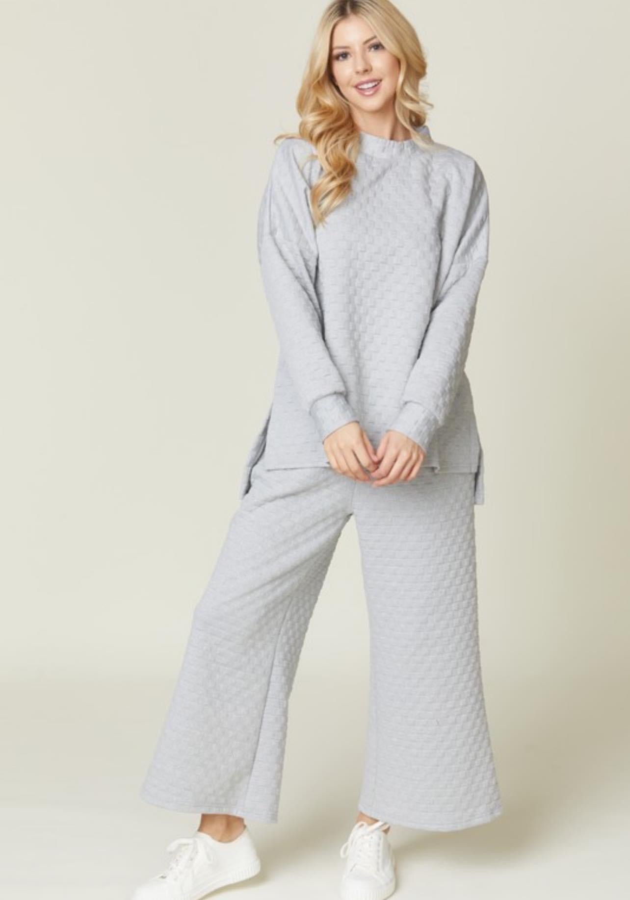 Gray Oversized Textured Set