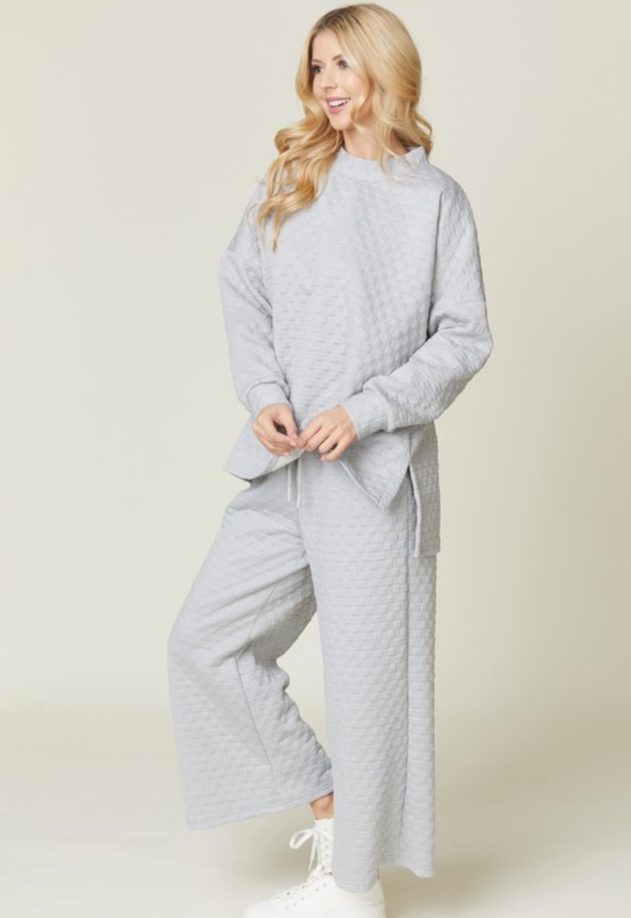 Gray Oversized Textured Set