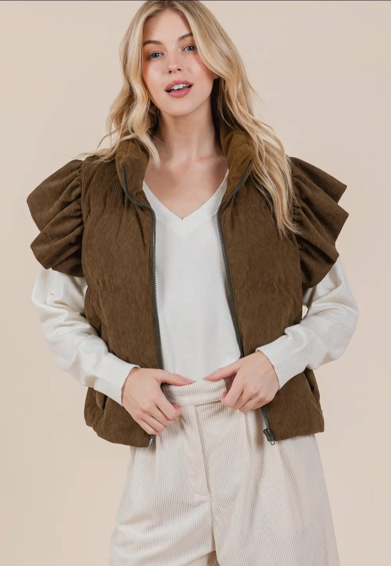 Corduroy Puffer Vest