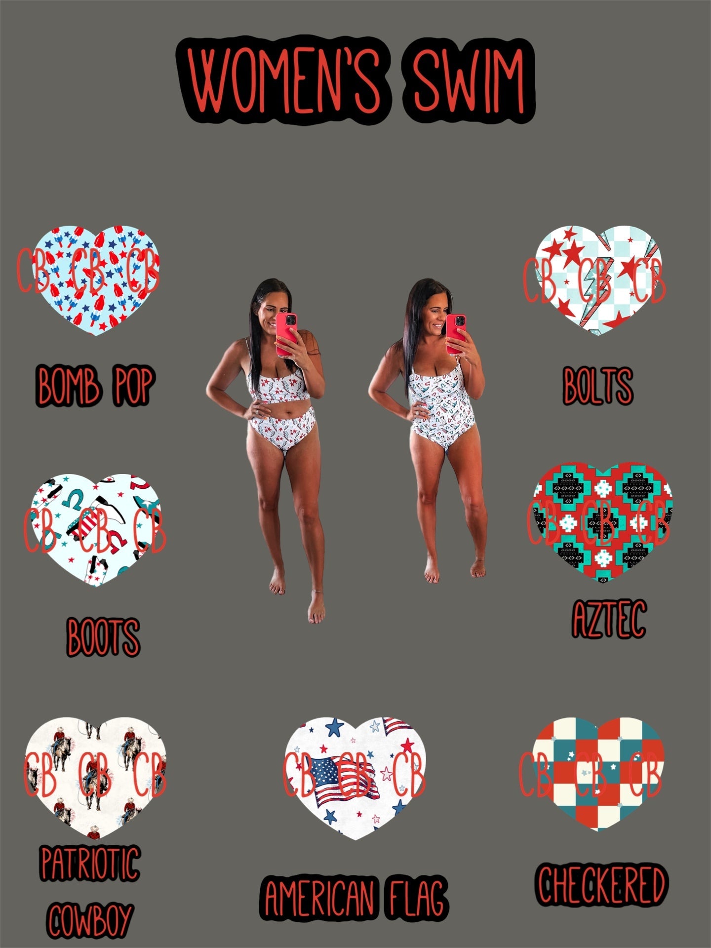 Women’s 2 Piece Patriotic Swim