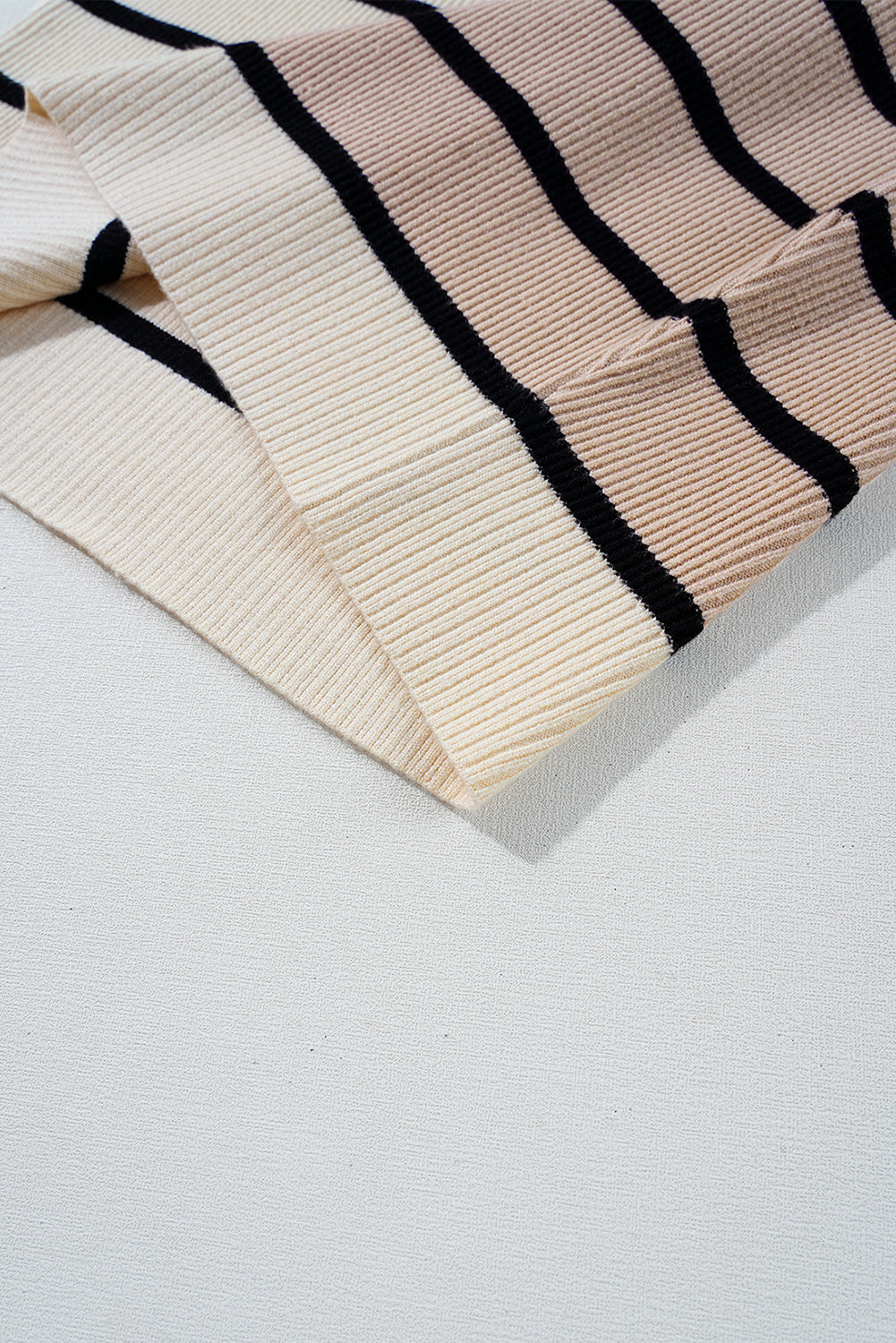 Black Stripe Color Block Short Sleeve Quarter Zip Mini Dress