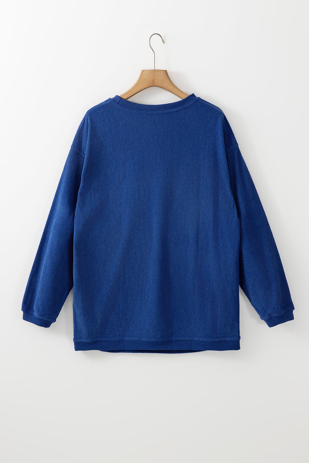 Apricot Drop Shoulder Ribbed Oversized Sweatshirt