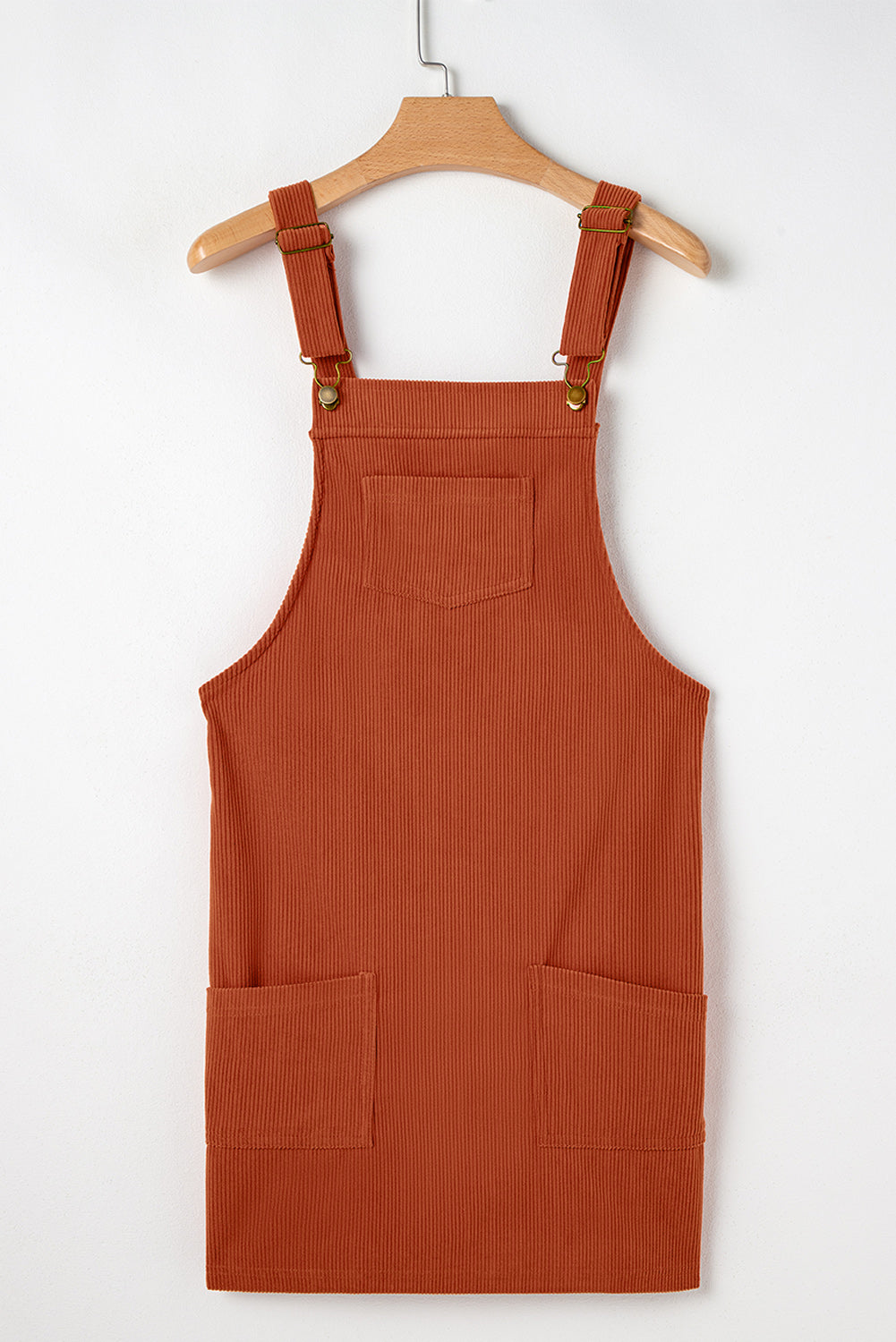 Vineyard Green Corduroy Front Pockets Overall Dress