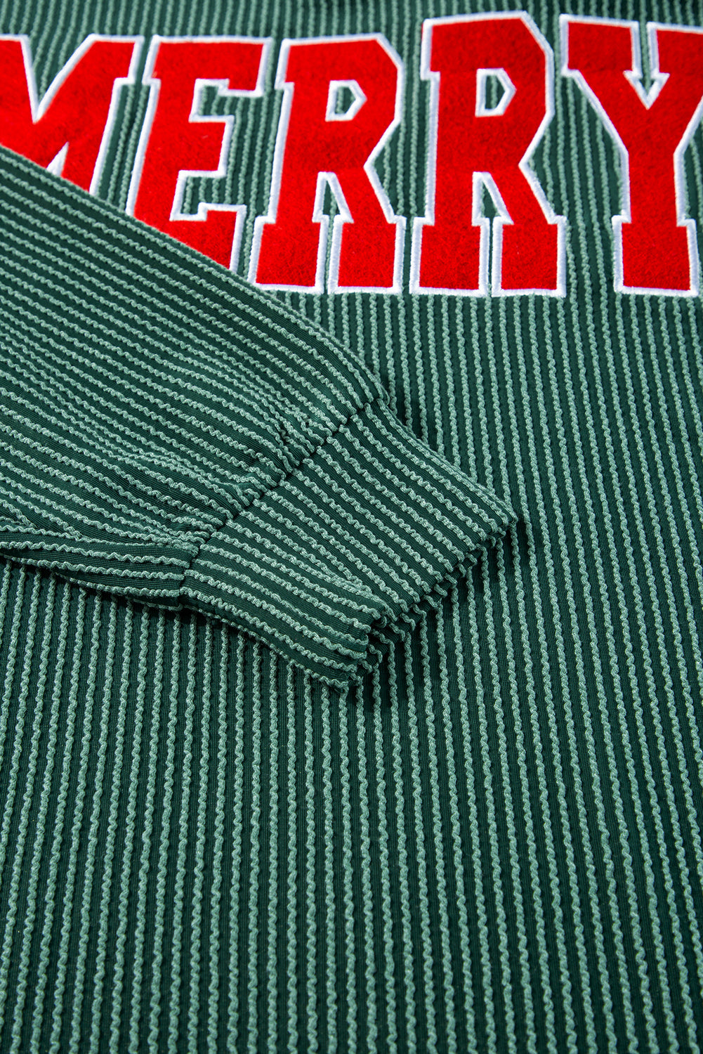 Racing Red Corded MERRY Long Sleeve Top and Shorts Pajama Set