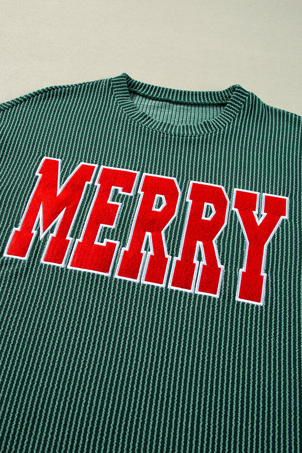 Racing Red Corded MERRY Long Sleeve Top and Shorts Pajama Set